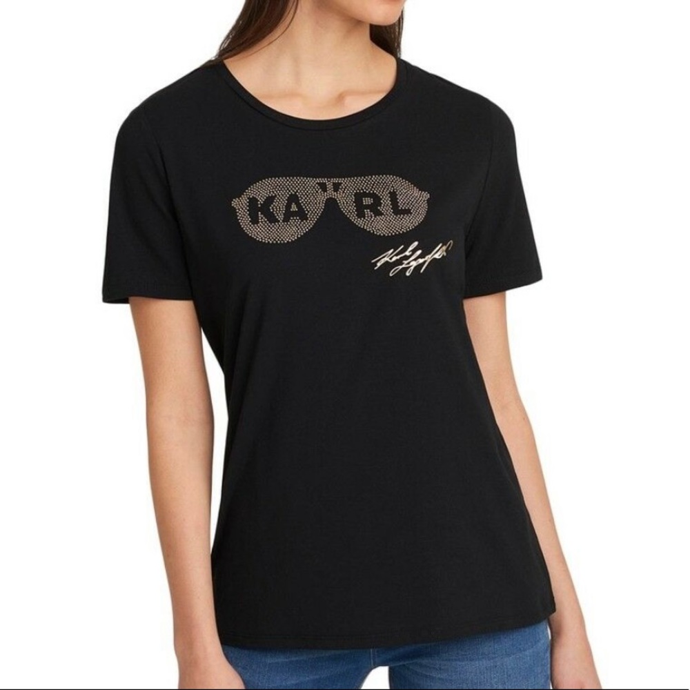 Karl Lagerfeld Black & Gold Sunglasses Tee